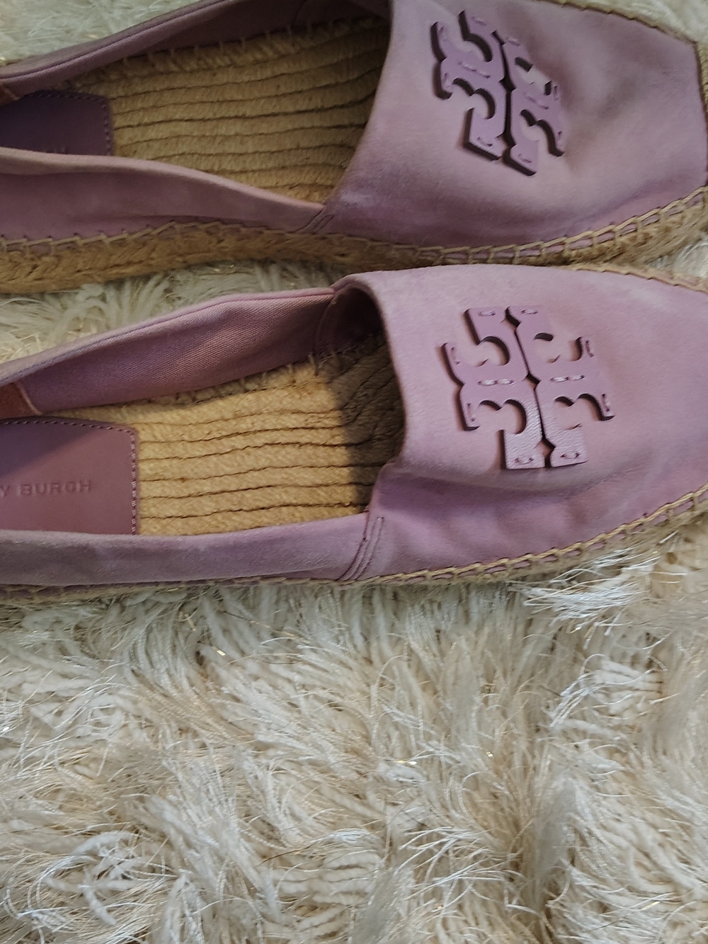 Tory Burch Mauve Logo Espadrille Slip-Ons